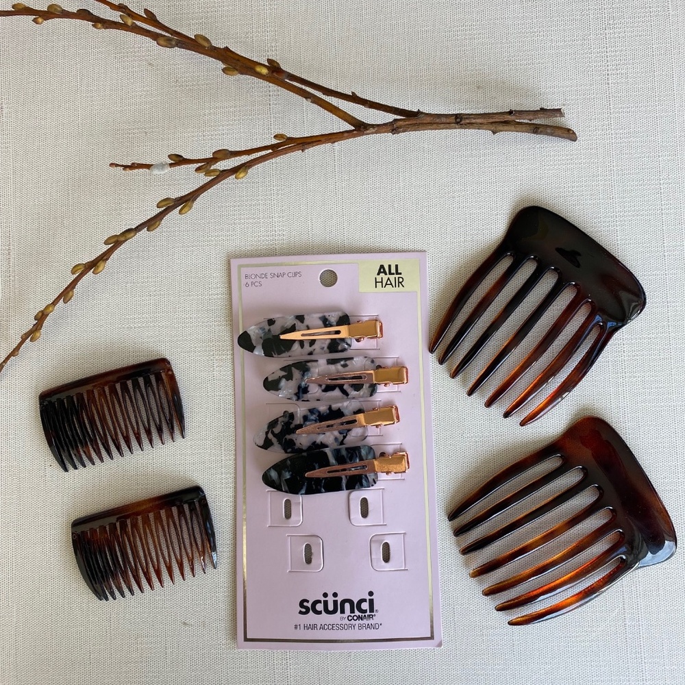 🎀 Hair Combs & Accessories Bundle — Like New! | French Made + Kitsch Clips 🖤🪶